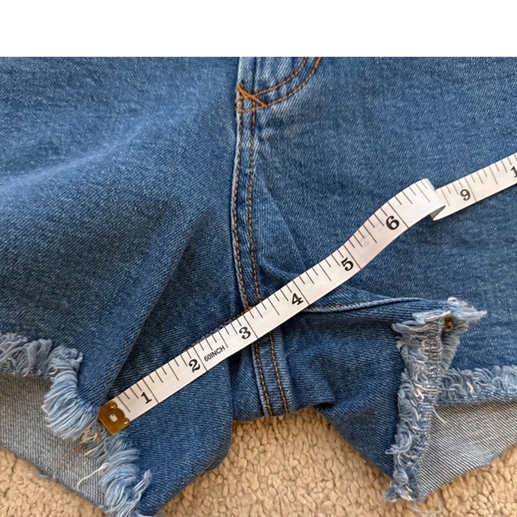 Dear John Gigi Denim Shorts Empire State Medium Blue Frayed Hem Womens Size 27 - Picture 10 of 10